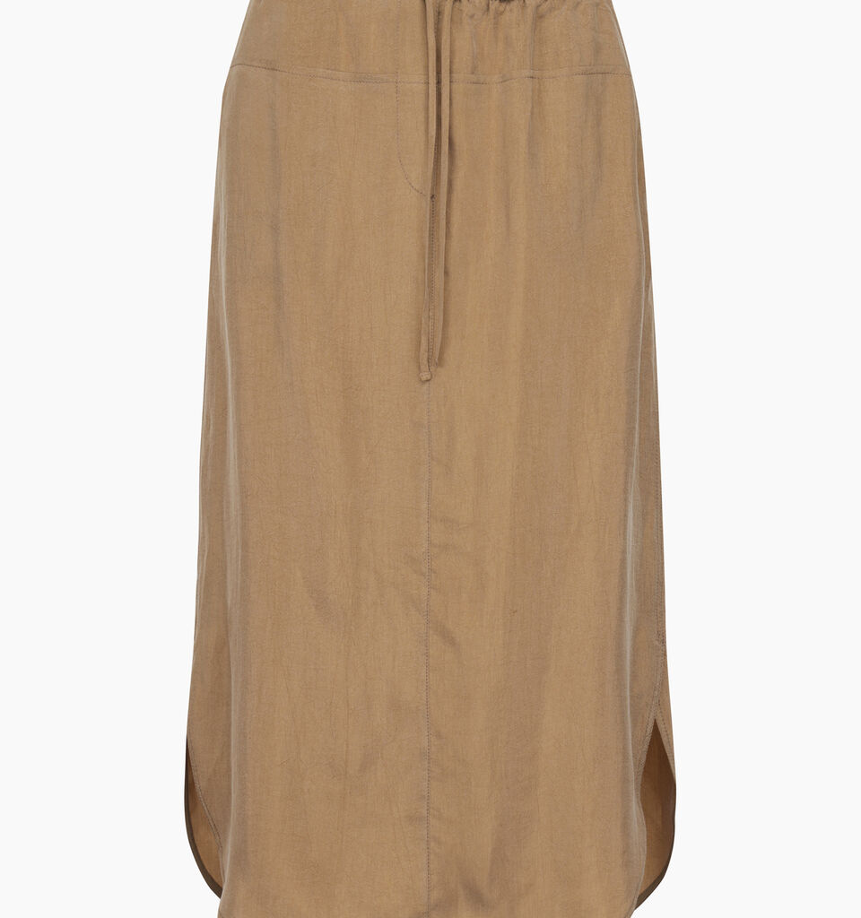 Camel flowy skirt with drawstring - sisley k gonne longuette - Camel | Sisley K image number 1